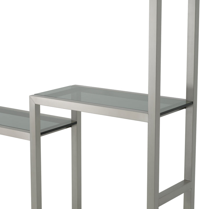 Eichholtz Wandkast Corrado II Brushed Steel Smoke Glass