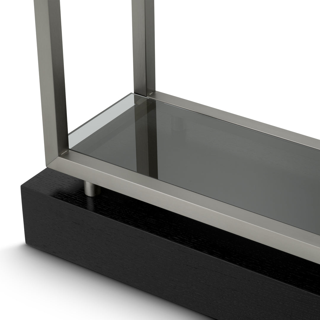 Eichholtz Wandkast Corrado II Brushed Steel Smoke Glass