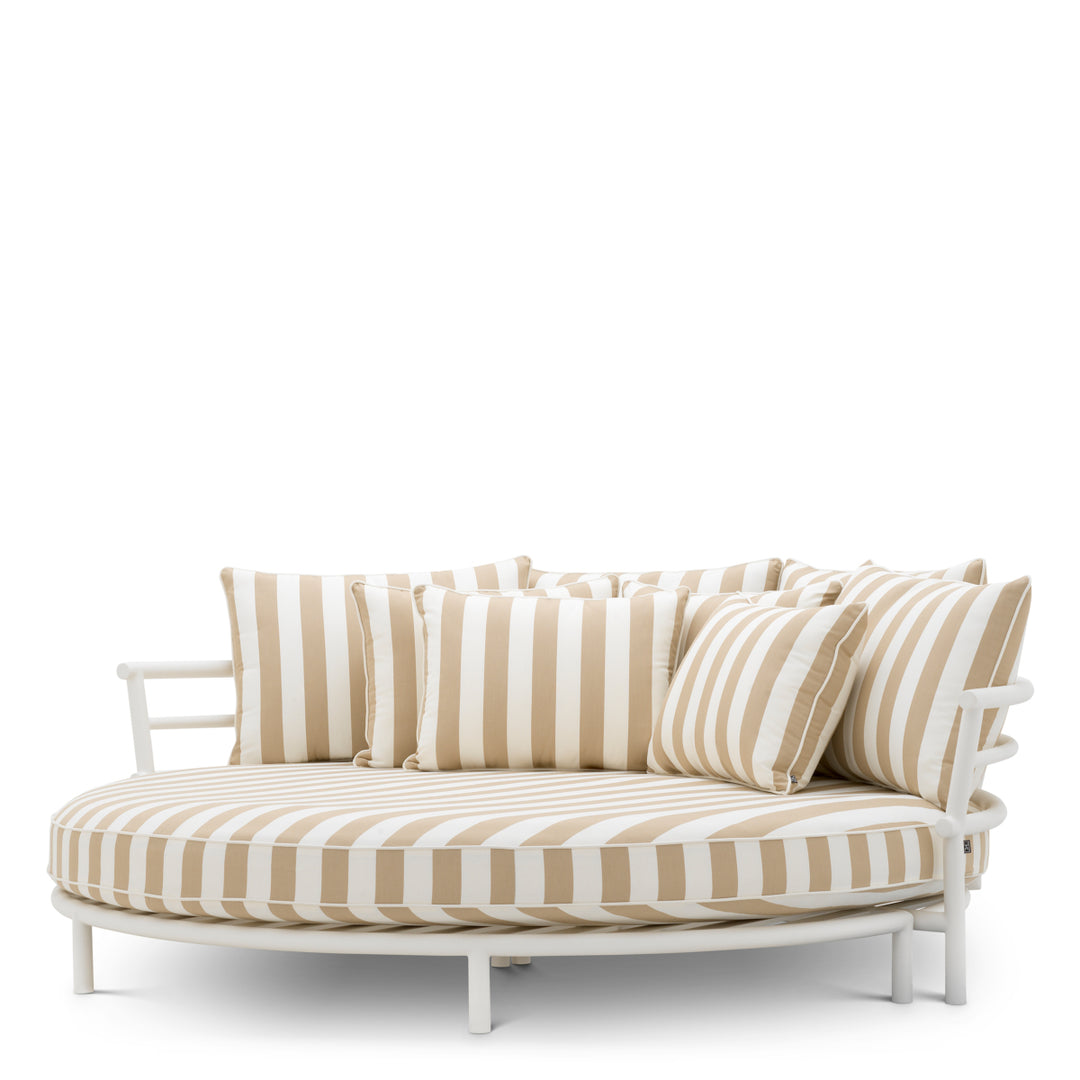 Eichholtz Outdoor Bank Laguno Round Florent Beige White