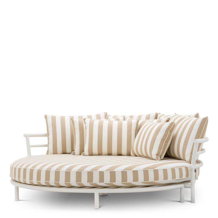 Eichholtz Outdoor Bank Laguno Round Florent Beige White
