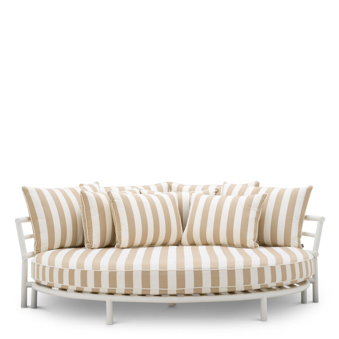 Eichholtz Outdoor Bank Laguno Round Florent Beige White
