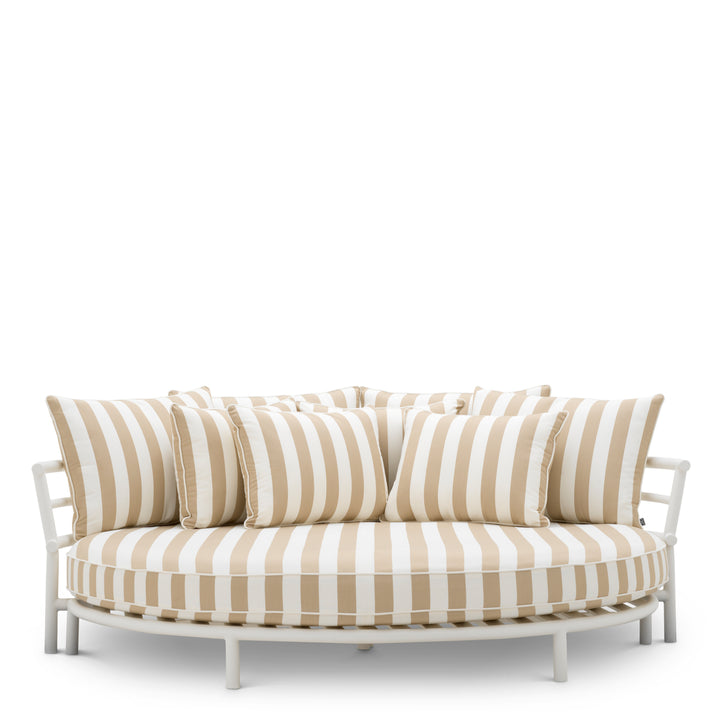 Eichholtz Outdoor Bank Laguno Round Florent Beige White