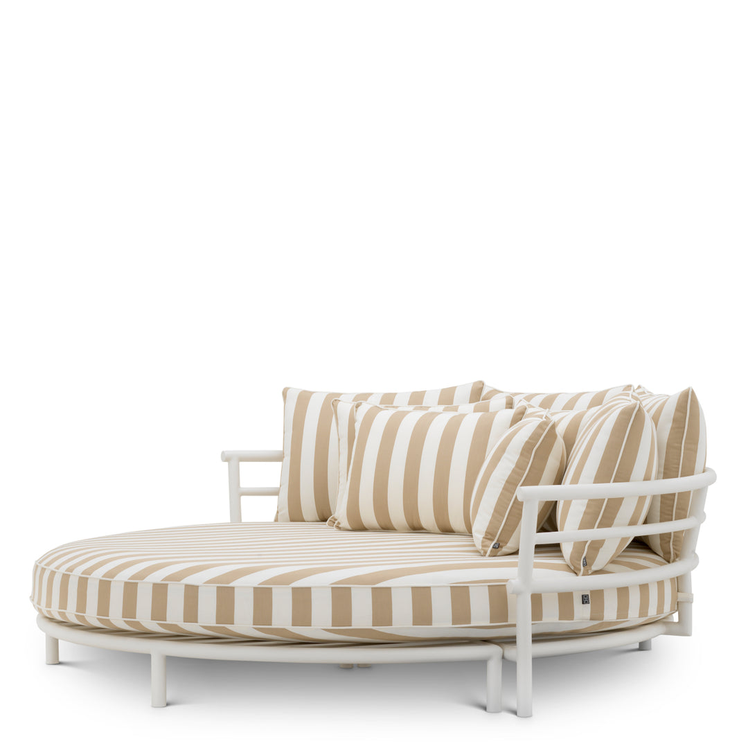 Eichholtz Outdoor Bank Laguno Round Florent Beige White