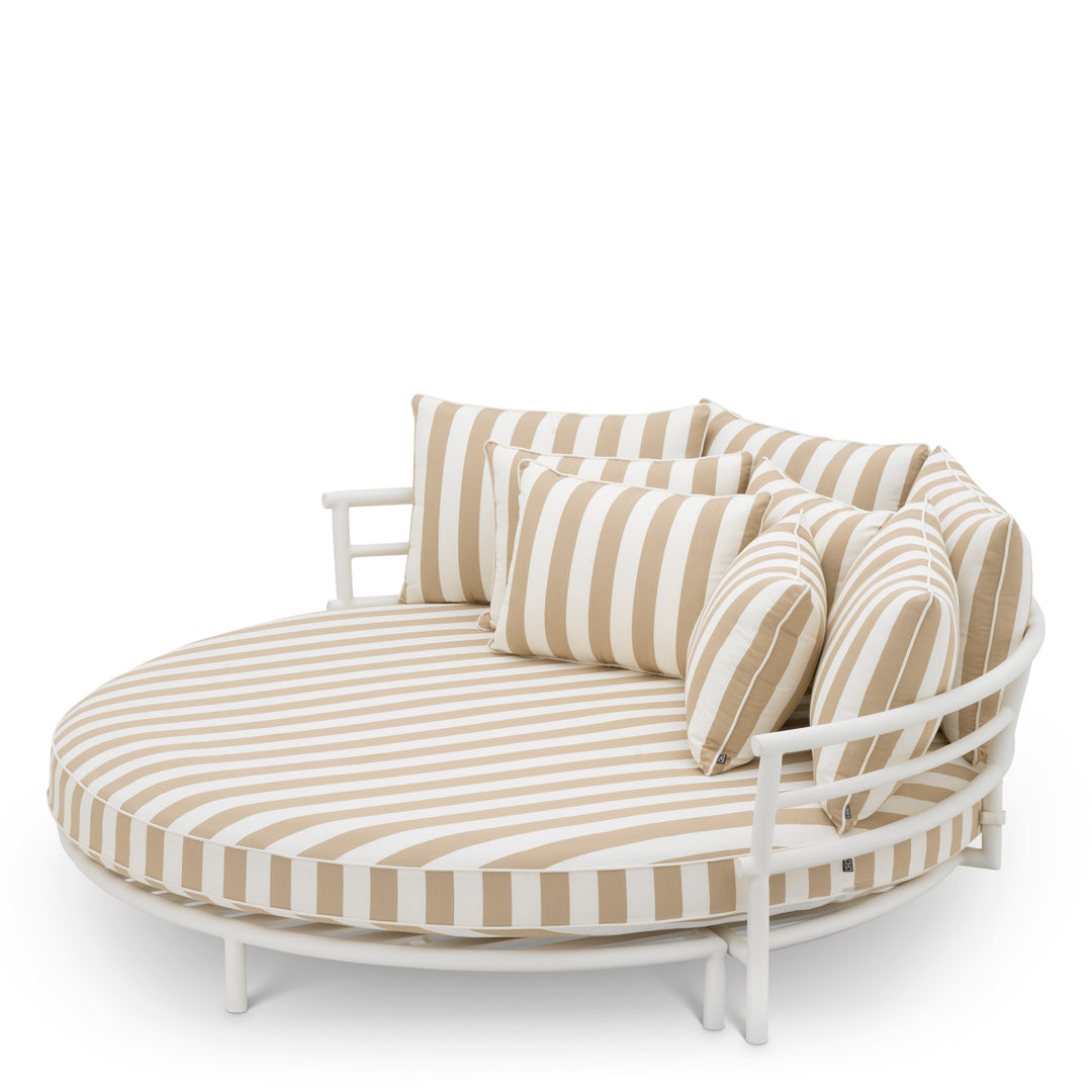 Eichholtz Outdoor Bank Laguno Round Florent Beige White