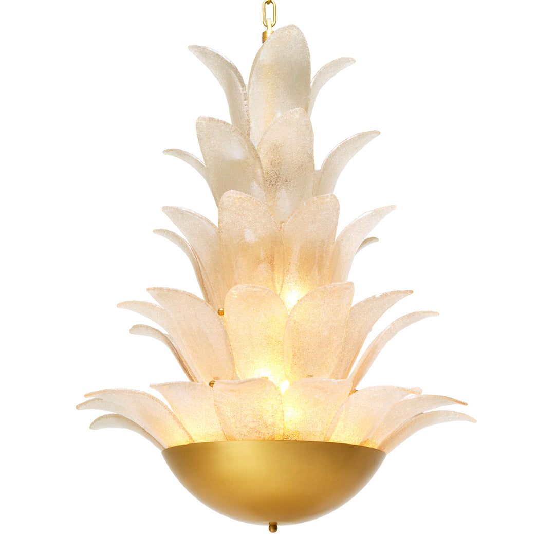 Eichholtz Kroonluchter Melrose Antique Brass Light Smoke Glass