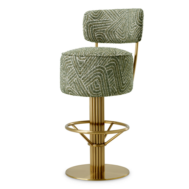 Eichholtz Barstoel Carleton met Rugleuning Camari Groen