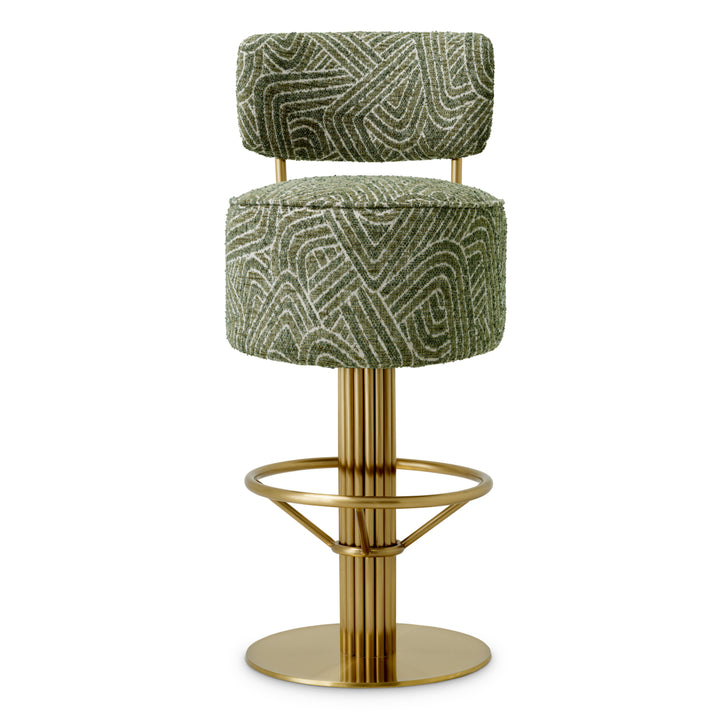 Eichholtz Barstoel Carleton met Rugleuning Camari Groen