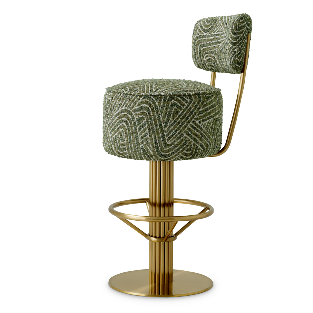 Eichholtz Barstoel Carleton met Rugleuning Camari Groen