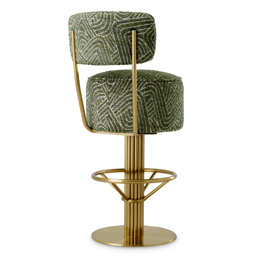 Eichholtz Barstoel Carleton met Rugleuning Camari Groen