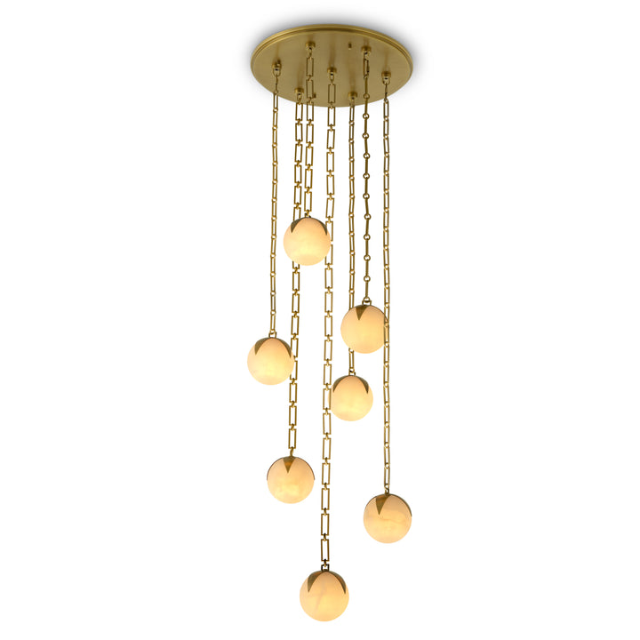 Eichholtz Chandelier Alesa L Antique Brass Alabaster