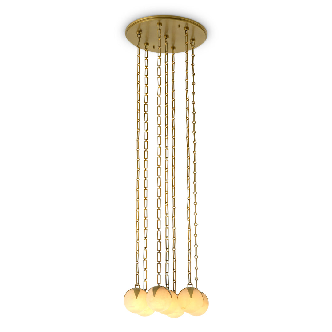 Eichholtz Chandelier Alesa L Antique Brass Alabaster