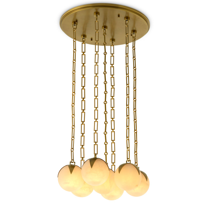 Eichholtz Chandelier Alesa L Antique Brass Alabaster