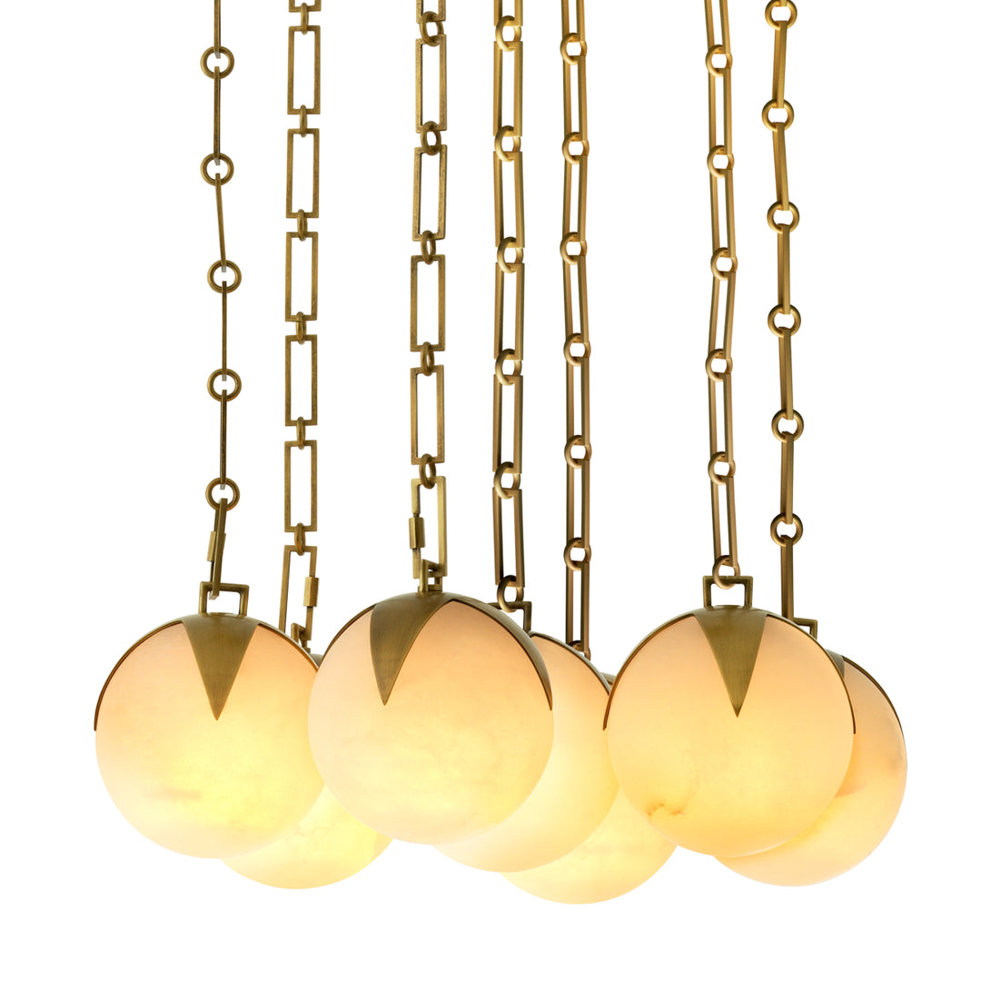 Eichholtz Chandelier Alesa L Antique Brass Alabaster