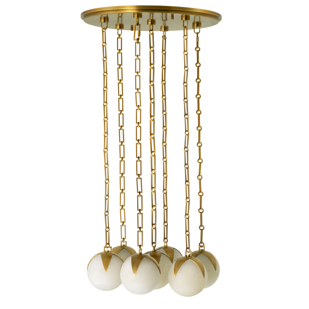 Eichholtz Chandelier Alesa L Antique Brass Alabaster