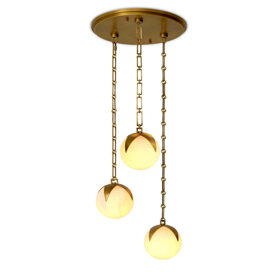 Eichholtz Kroonluchter Alesa S Antique Brass Albast
