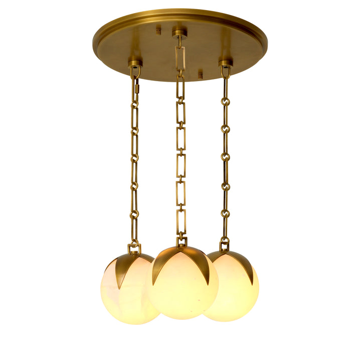 Eichholtz Kroonluchter Alesa S Antique Brass Albast