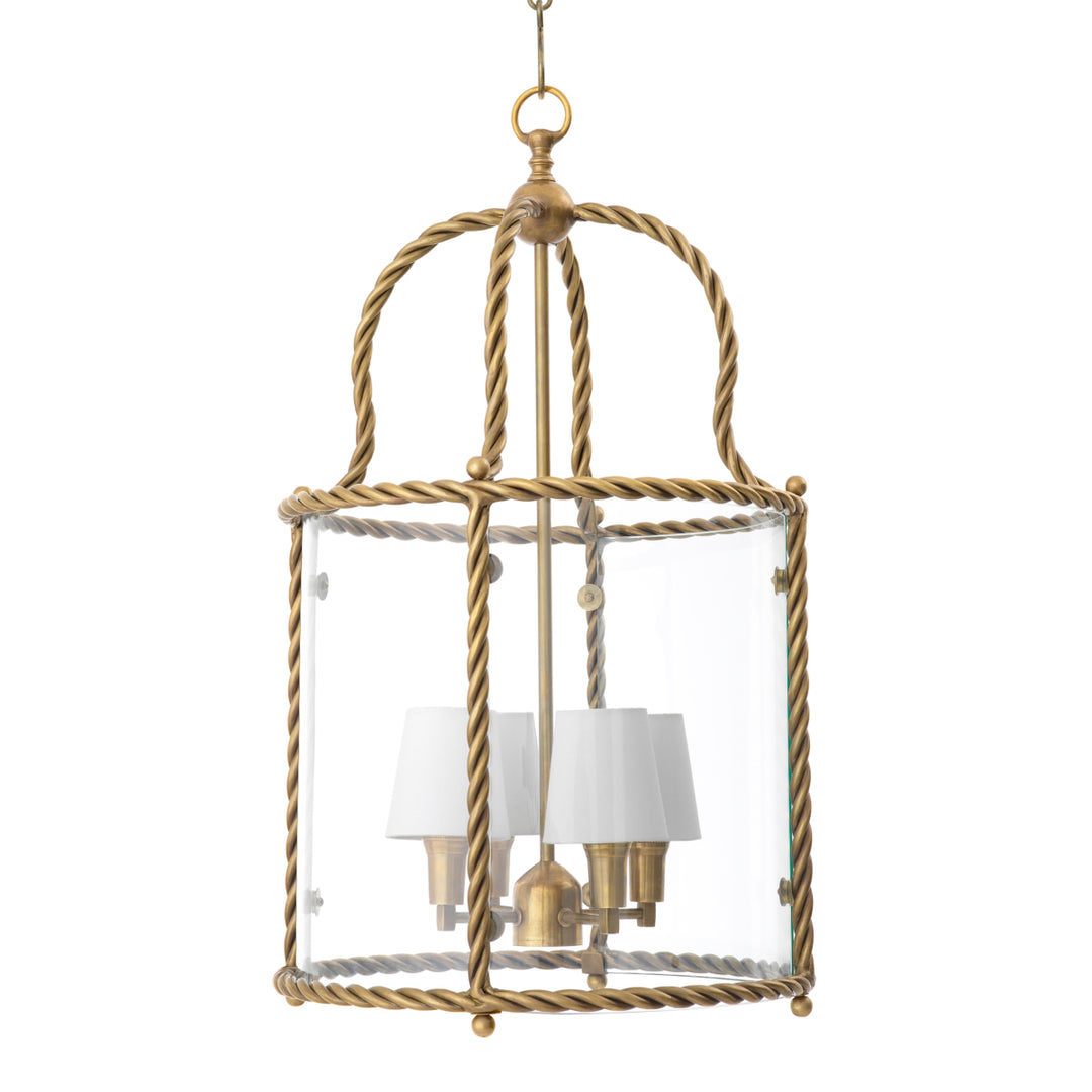 Eichholtz Hanglamp Preston Vintage Brass Witte Kappen