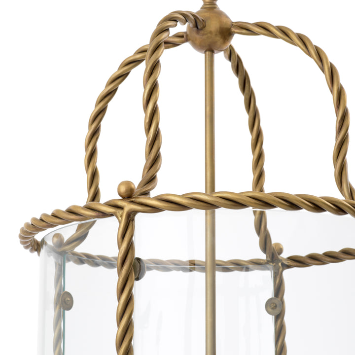 Eichholtz Hanglamp Preston Vintage Brass Witte Kappen