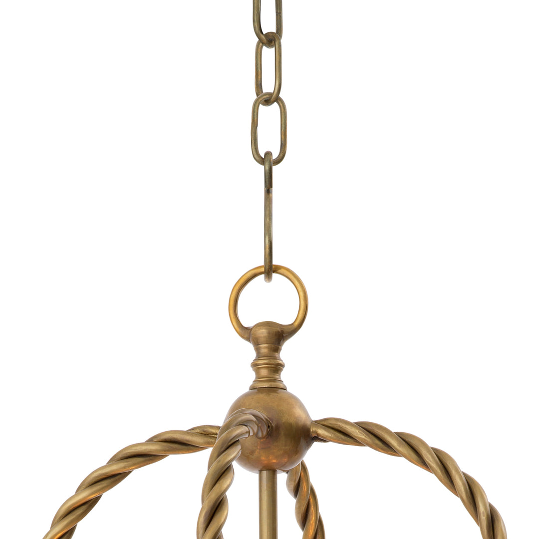 Eichholtz Hanglamp Preston Vintage Brass Witte Kappen
