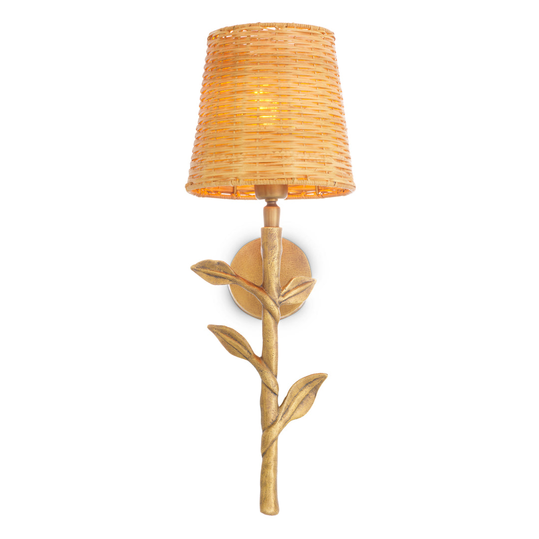 Eichholtz Wandlamp Farini Vintage Messing Rotan – afbeelding 4