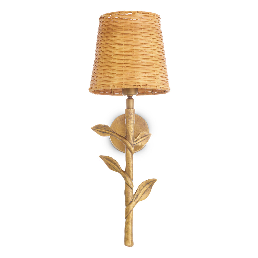 Eichholtz Wandlamp Farini Vintage Messing Rotan – afbeelding 5