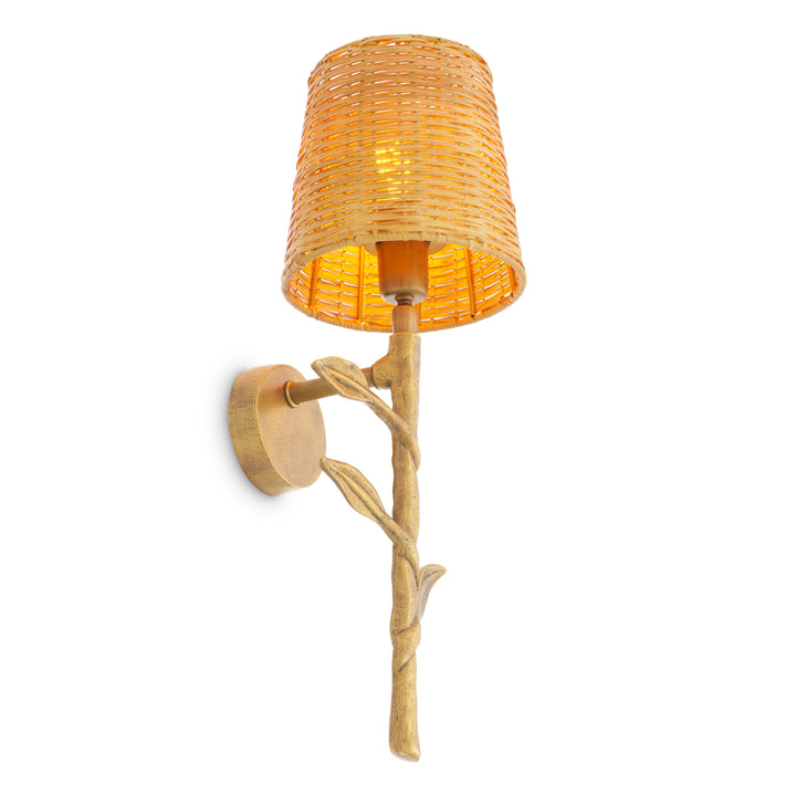 Eichholtz Wandlamp Farini Vintage Messing Rotan – afbeelding 6