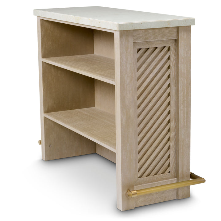 Eichholtz Bar Elvador Washed Oak Beige Marble Brushed Brass