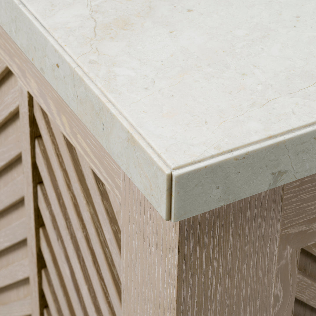 Eichholtz Bar Elvador Washed Oak Beige Marble Brushed Brass
