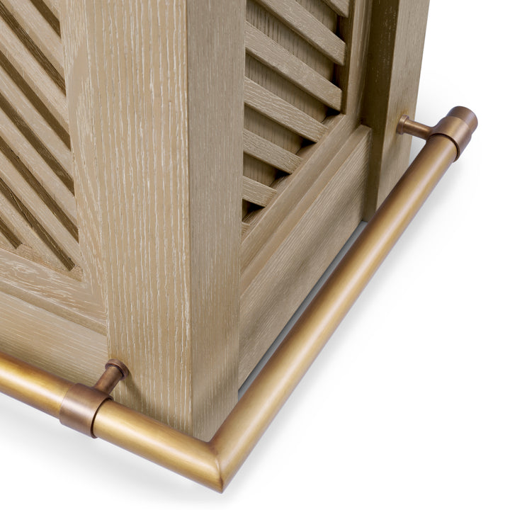 Eichholtz Bar Elvador Washed Oak Beige Marble Brushed Brass