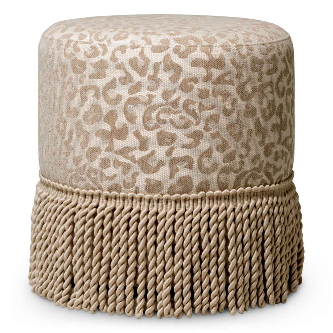 Eichholtz Poef Greer Harley Leopard Beige – afbeelding 1