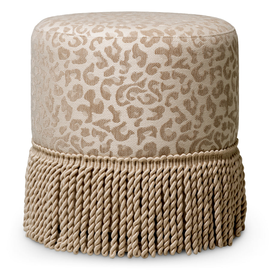 Eichholtz Poef Greer Harley Leopard Beige – afbeelding 1