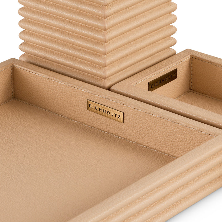 Eichholtz Bureauset Elvane Set van 3 Cognacleer – afbeelding 8