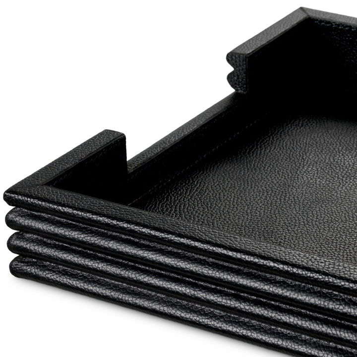 Eichholtz Bureauset Elvane Set van 3 Zwart leer – afbeelding 11