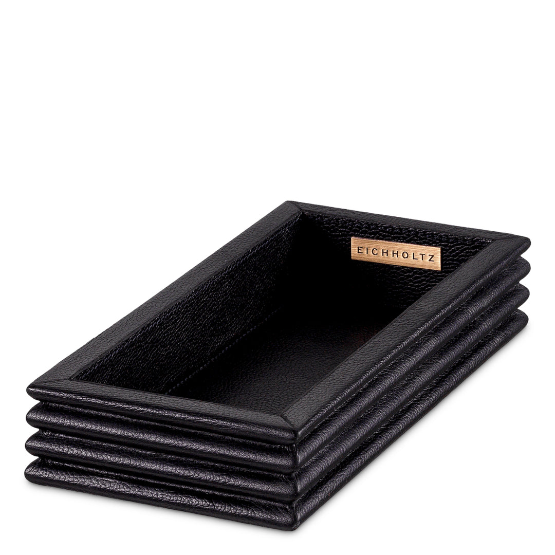 Eichholtz Bureauset Elvane Set van 3 Zwart leer – afbeelding 4