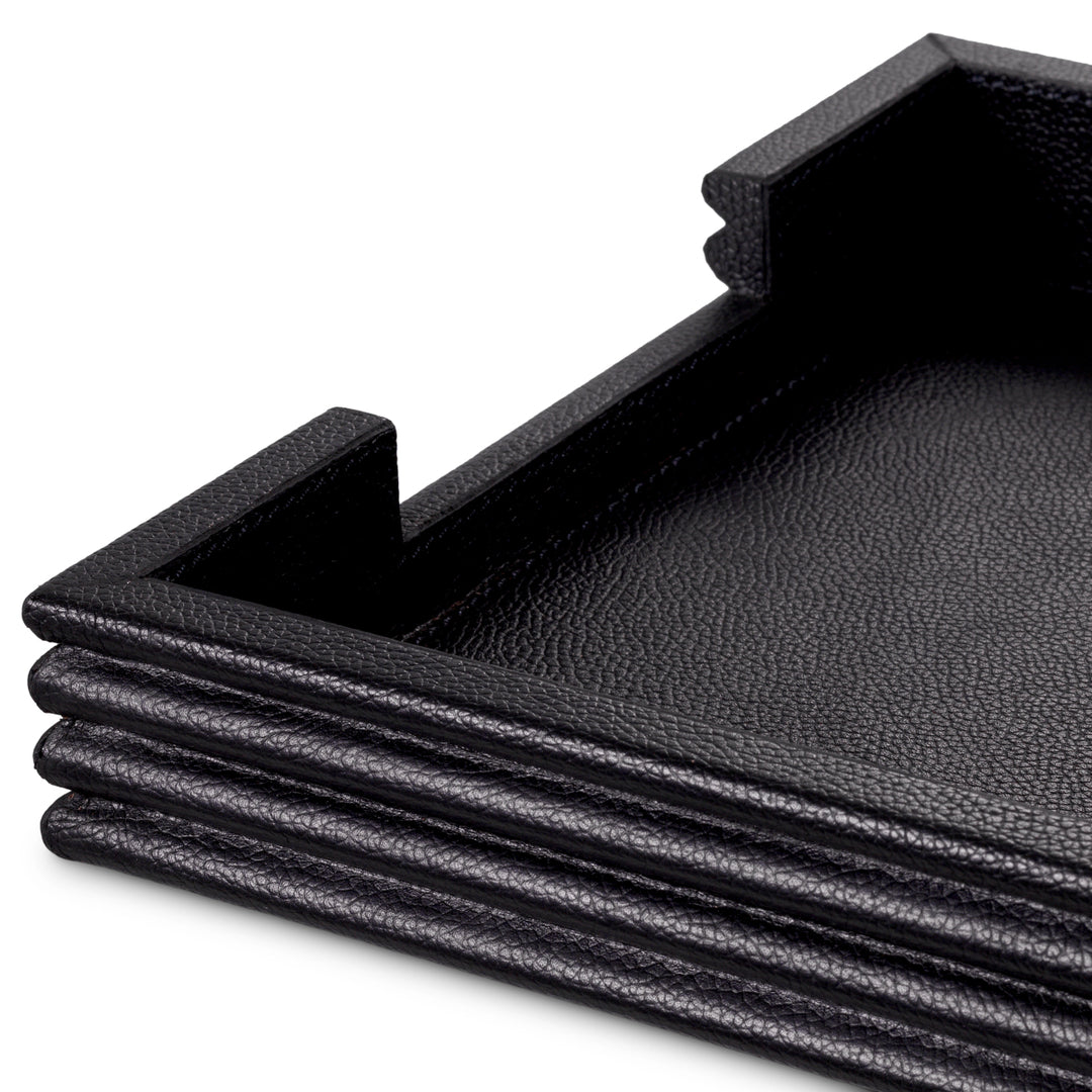 Eichholtz Bureauset Elvane Set van 3 Zwart leer – afbeelding 6