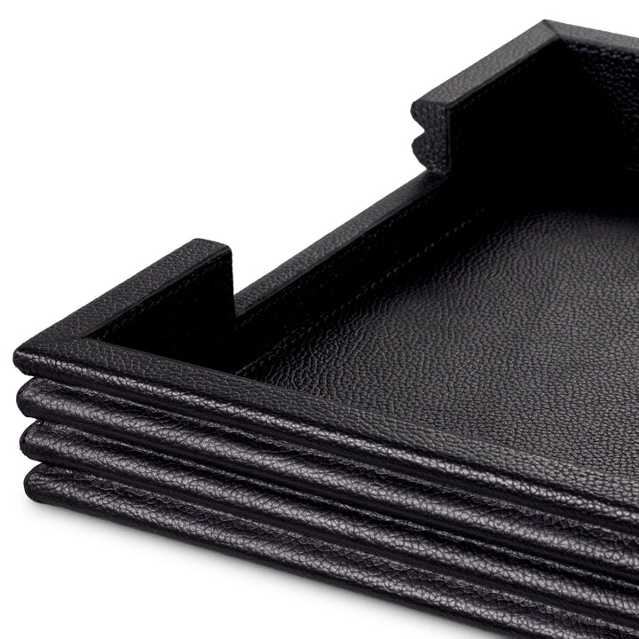 Eichholtz Bureauset Elvane Set van 3 Zwart leer – afbeelding 6