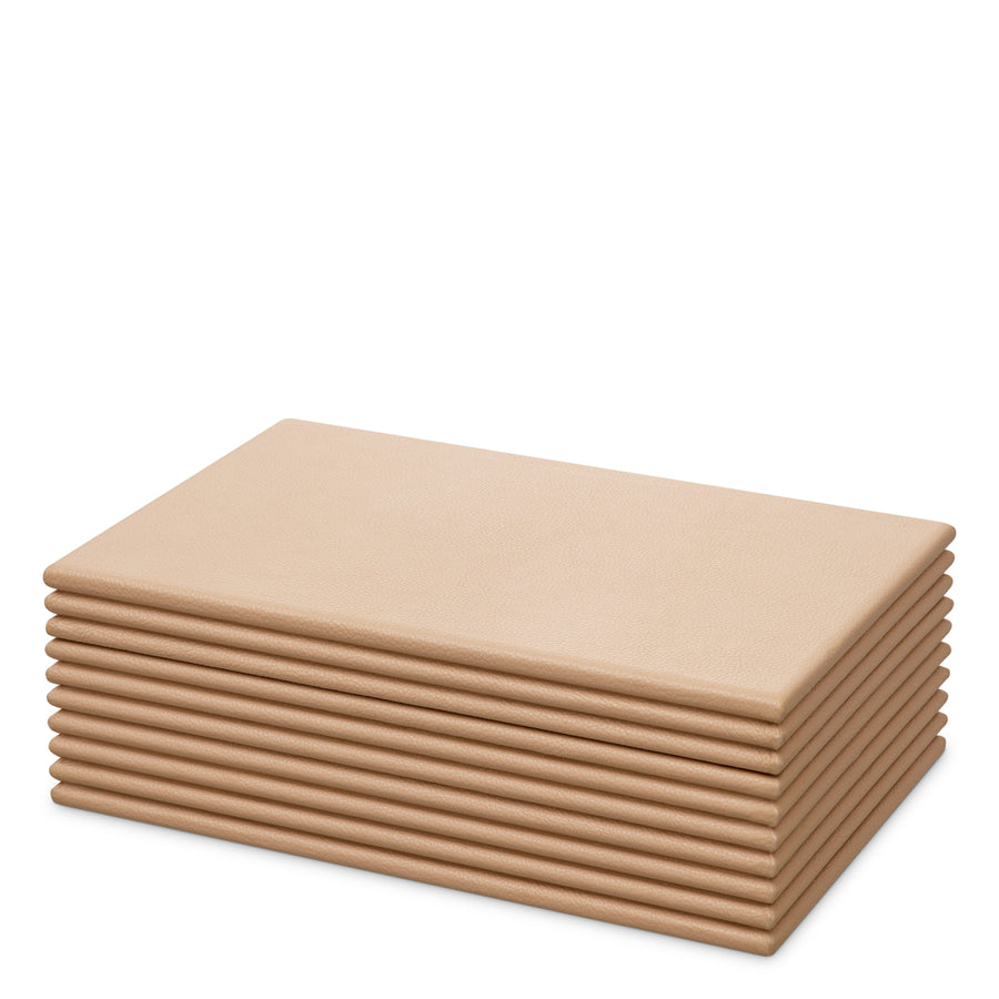 Eichholtz Opbergdoos Elvane Cognacleer – afbeelding 1