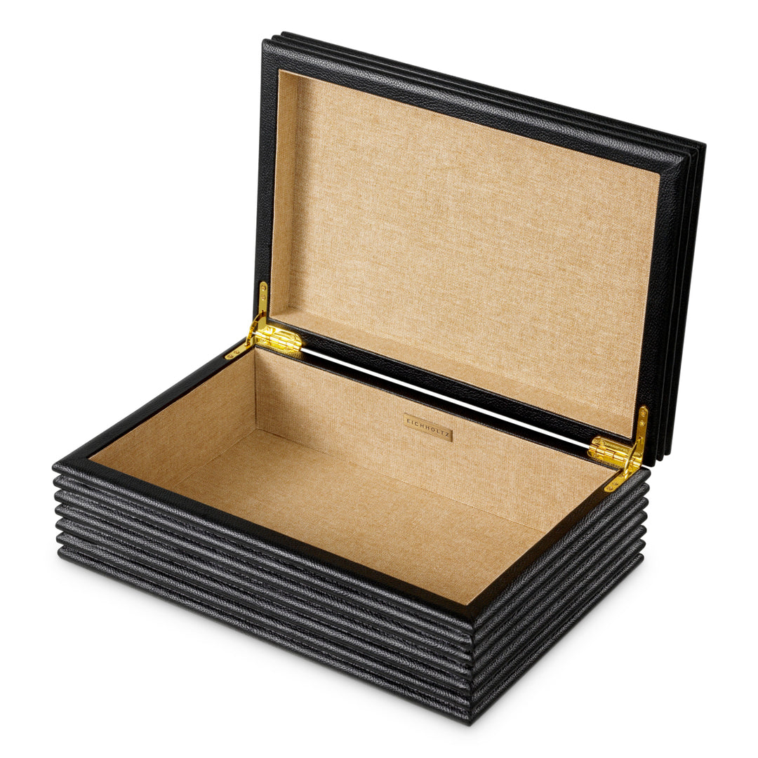 Eichholtz Opbergdoos Elvane Zwart leer – afbeelding 4
