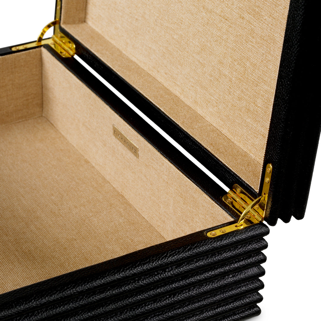 Eichholtz Opbergdoos Elvane Zwart leer – afbeelding 5