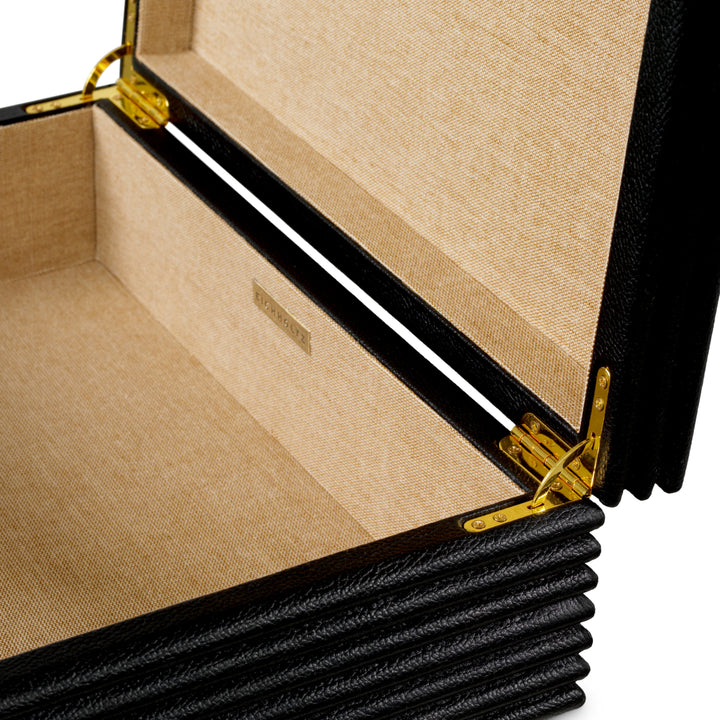 Eichholtz Opbergdoos Elvane Zwart leer – afbeelding 5