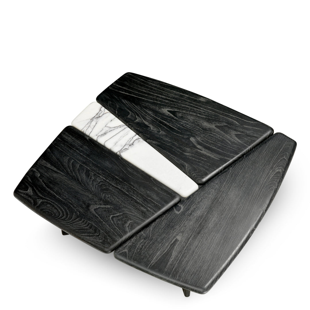 Eichholtz Salontafel Brinton Charcoal Grey Wit Marmer