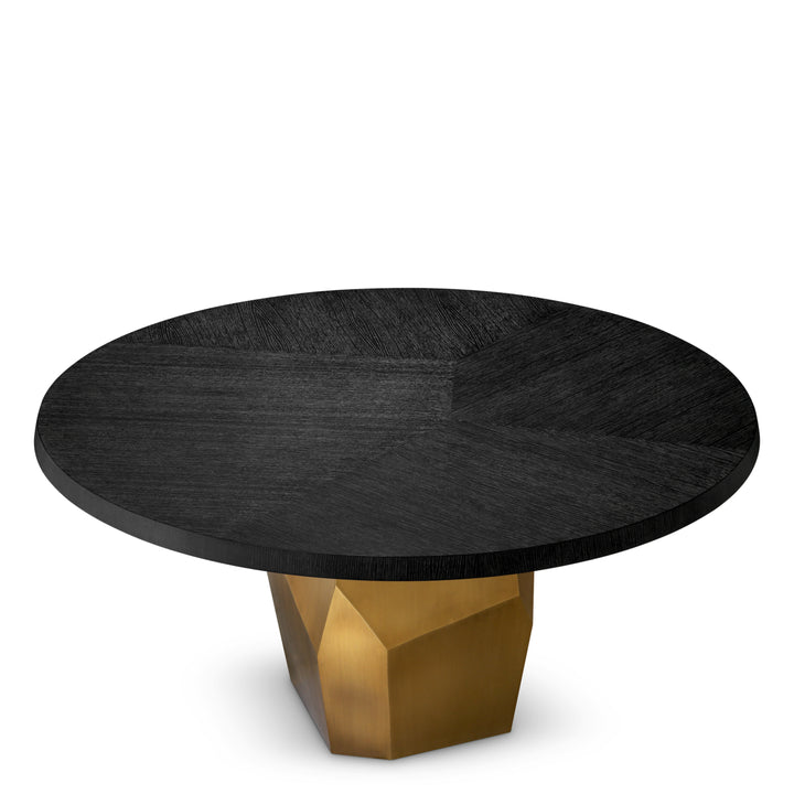 Eichholtz Eettafel Caldor Charcoal Grey Oak Brushed Brass
