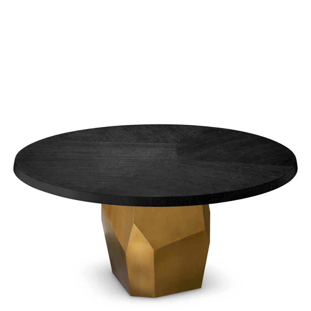 Eichholtz Eettafel Caldor Charcoal Grey Oak Brushed Brass