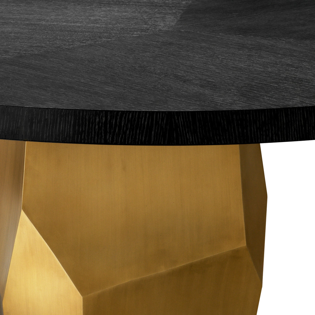 Eichholtz Eettafel Caldor Charcoal Grey Oak Brushed Brass