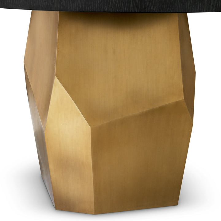 Eichholtz Eettafel Caldor Charcoal Grey Oak Brushed Brass