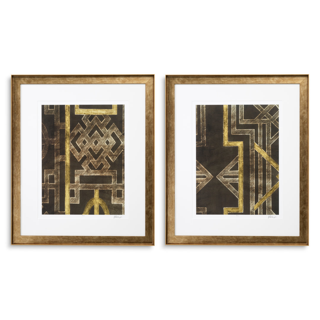 Eichholtz Print Trellis Pattern by Ethan Harper I Set van 2