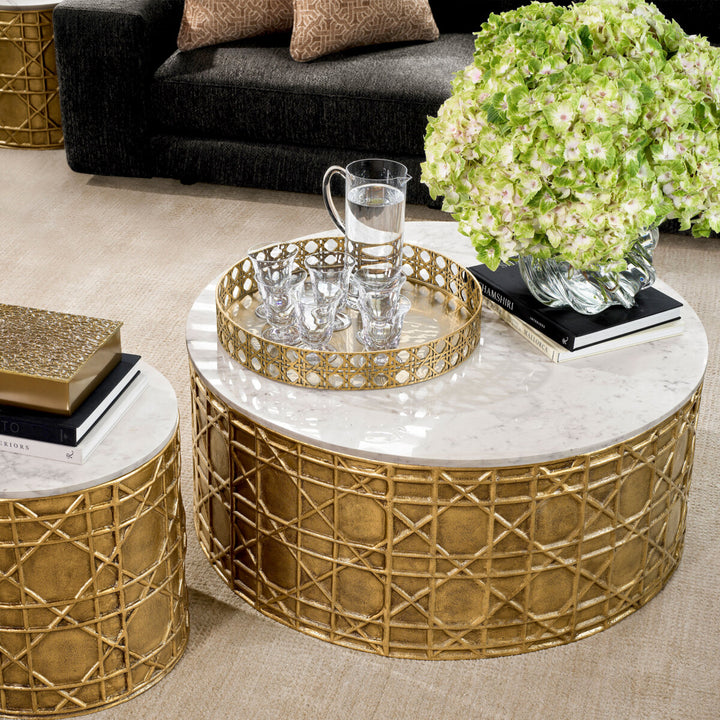 Eichholtz Salontafel Laurenson Vintage Brass White Marble