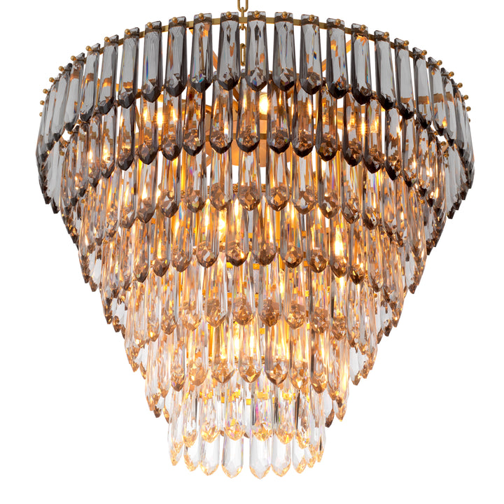 Eichholtz Chandelier Gwendolyn Antique Brass Smoke Clear Glass
