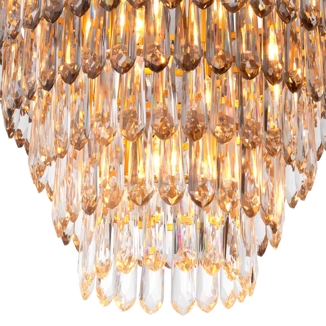 Eichholtz Chandelier Gwendolyn Antique Brass Smoke Clear Glass