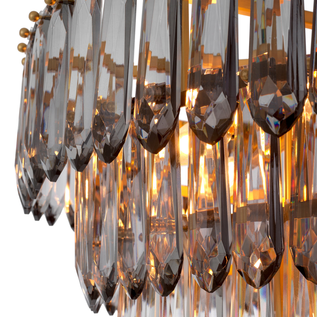 Eichholtz Chandelier Gwendolyn Antique Brass Smoke Clear Glass